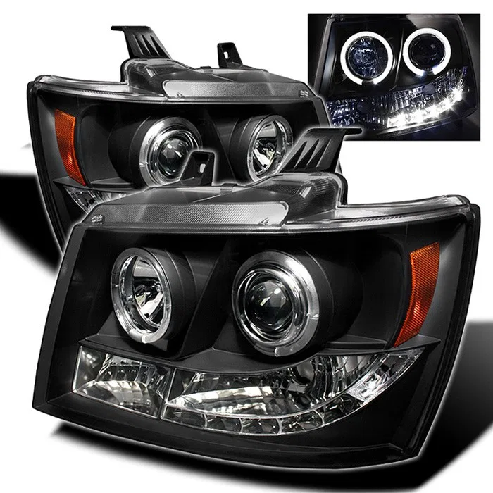 5009647 – SPYDER Headlight Assembly, Projector Beam With LED Halo H1 Halogen High Beam/ H1 Halogen Low Beam Clear Bul...